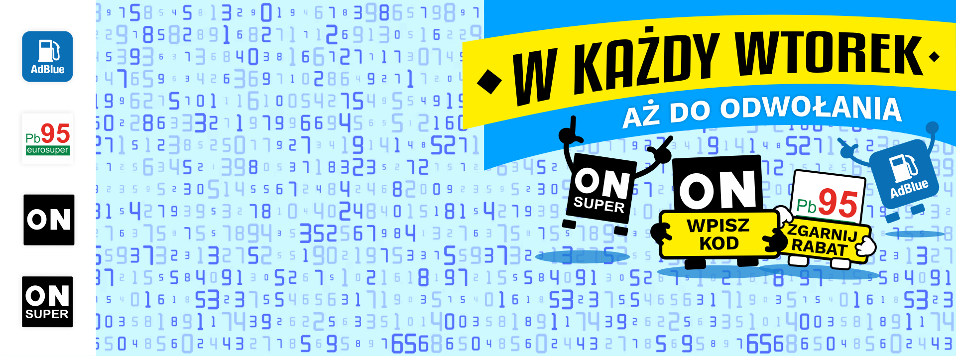 Grafika reklamująca promocję na stacji paliw MZK